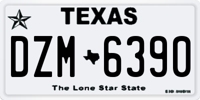 TX license plate DZM6390
