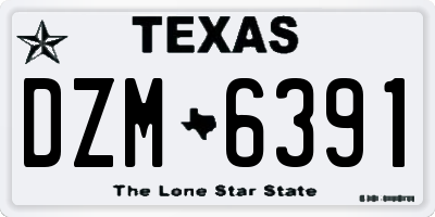 TX license plate DZM6391
