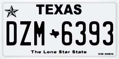 TX license plate DZM6393