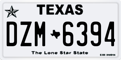 TX license plate DZM6394