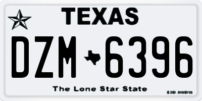 TX license plate DZM6396