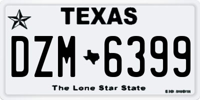 TX license plate DZM6399