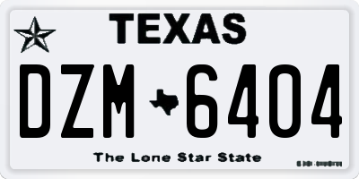 TX license plate DZM6404