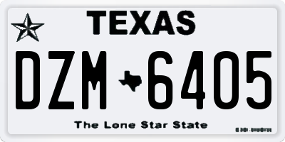 TX license plate DZM6405