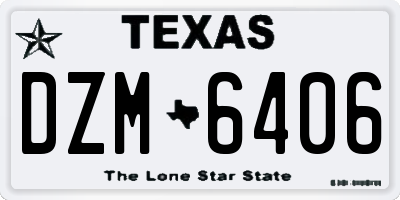 TX license plate DZM6406