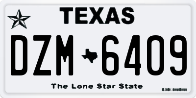 TX license plate DZM6409