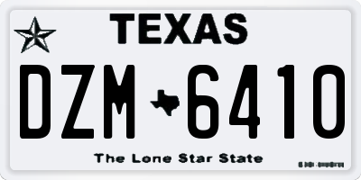 TX license plate DZM6410