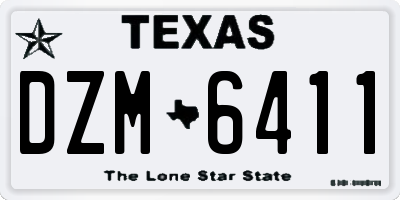 TX license plate DZM6411