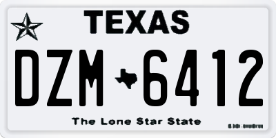 TX license plate DZM6412