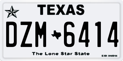 TX license plate DZM6414