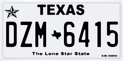 TX license plate DZM6415