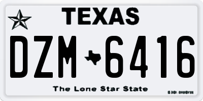 TX license plate DZM6416