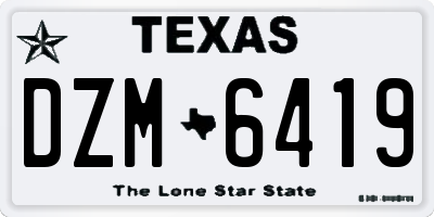 TX license plate DZM6419