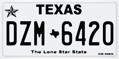 TX license plate DZM6420