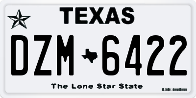TX license plate DZM6422