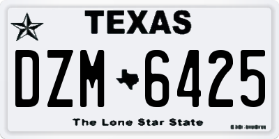 TX license plate DZM6425