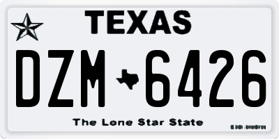TX license plate DZM6426
