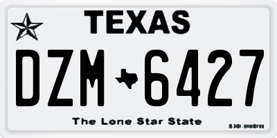 TX license plate DZM6427