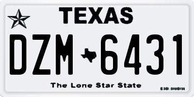 TX license plate DZM6431