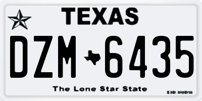 TX license plate DZM6435