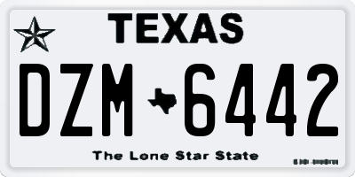 TX license plate DZM6442