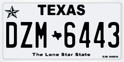 TX license plate DZM6443