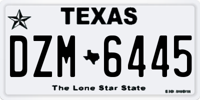 TX license plate DZM6445