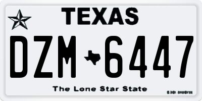 TX license plate DZM6447