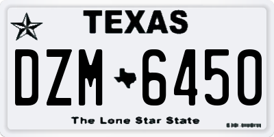 TX license plate DZM6450