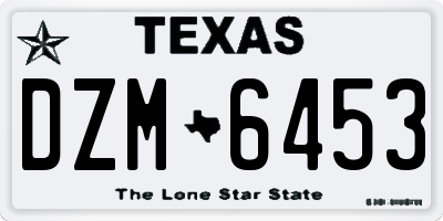 TX license plate DZM6453