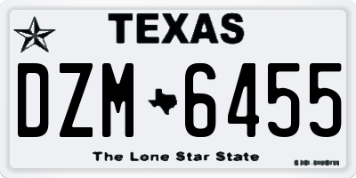 TX license plate DZM6455