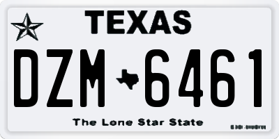 TX license plate DZM6461
