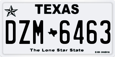 TX license plate DZM6463