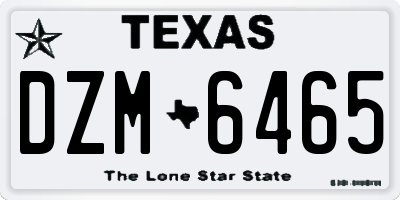 TX license plate DZM6465