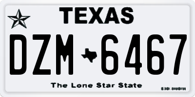 TX license plate DZM6467