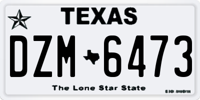 TX license plate DZM6473