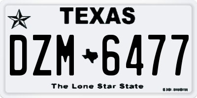 TX license plate DZM6477