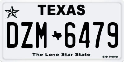TX license plate DZM6479