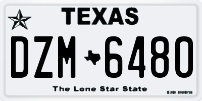 TX license plate DZM6480