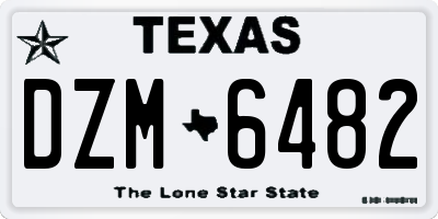 TX license plate DZM6482