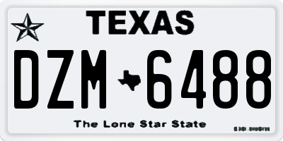 TX license plate DZM6488