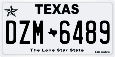 TX license plate DZM6489