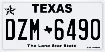 TX license plate DZM6490