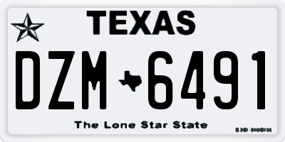 TX license plate DZM6491