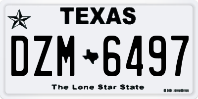 TX license plate DZM6497