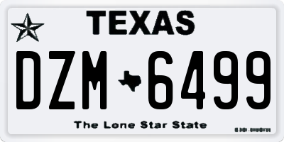 TX license plate DZM6499