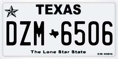 TX license plate DZM6506