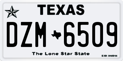 TX license plate DZM6509