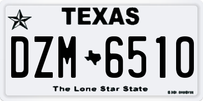 TX license plate DZM6510