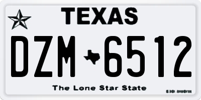 TX license plate DZM6512